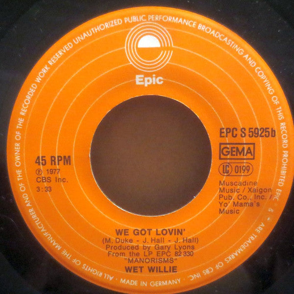 Wet Willie : Street Corner Serenade (7", Single)