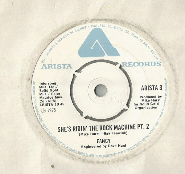 Fancy (3) : She's Ridin' The Rock Machine (7", Single)