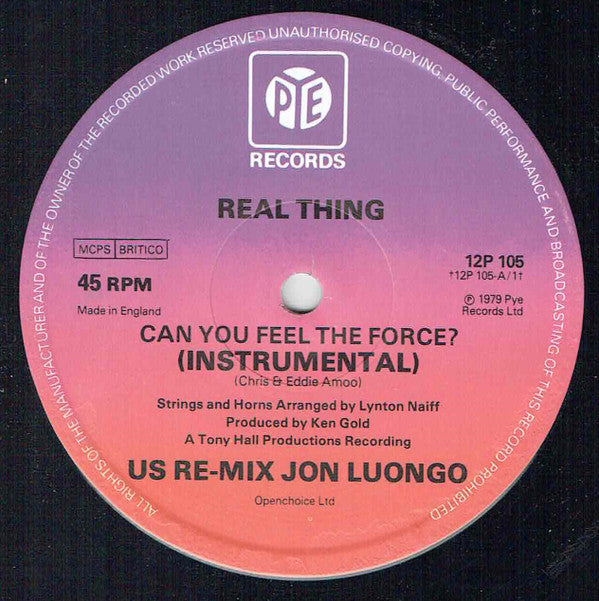 Real Thing* : Can You Feel The Force? (US Re-mix) (12", Ltd)