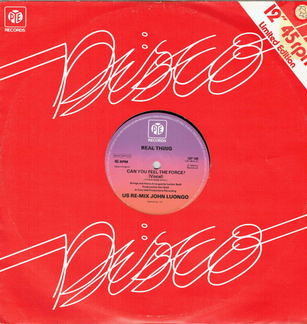Real Thing* : Can You Feel The Force? (US Re-mix) (12", Ltd)