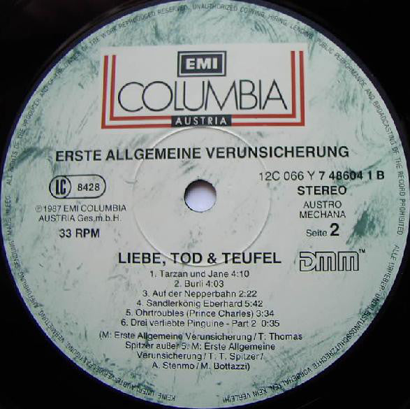 Verunsicherung (Erste Allgemeine)* : Liebe, Tod & Teufel (Teil 1) (LP, Album)