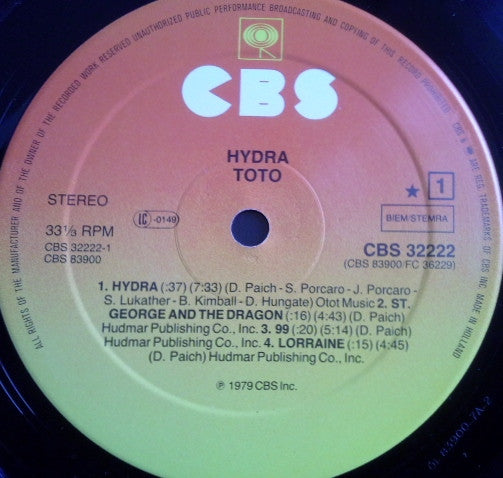 Toto : Hydra (LP, Album, RE)