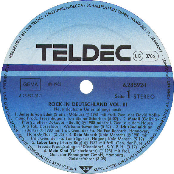 Various : Neue Deutsche Unterhaltungsmusik (Rock In Deutschland, Vol. III) (2xLP, Comp)