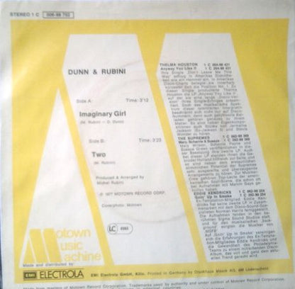 Dunn And Rubini : Imaginary Girl  (7")