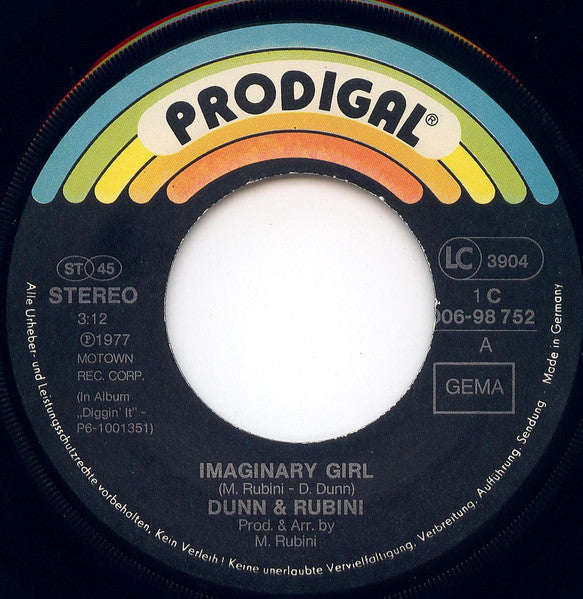 Dunn And Rubini : Imaginary Girl  (7")
