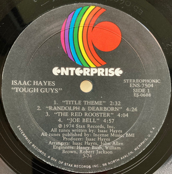 Isaac Hayes : Tough Guys (Music From The Soundtrack Of The Paramount Release 'Three Tough Guys') (LP, Album, Mon)
