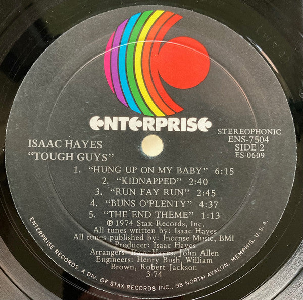 Isaac Hayes : Tough Guys (Music From The Soundtrack Of The Paramount Release 'Three Tough Guys') (LP, Album, Mon)