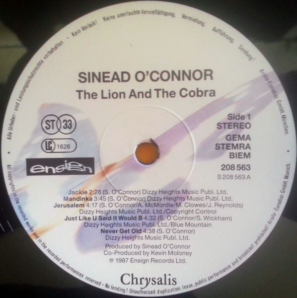 Sinéad O'Connor : The Lion And The Cobra (LP, Album)