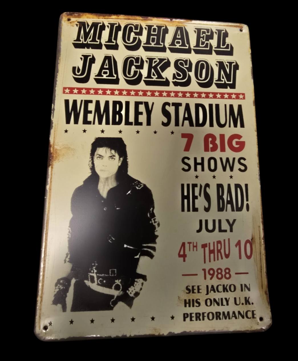 Michael  Jackson - live at Wembley Stadium - Concert Bord