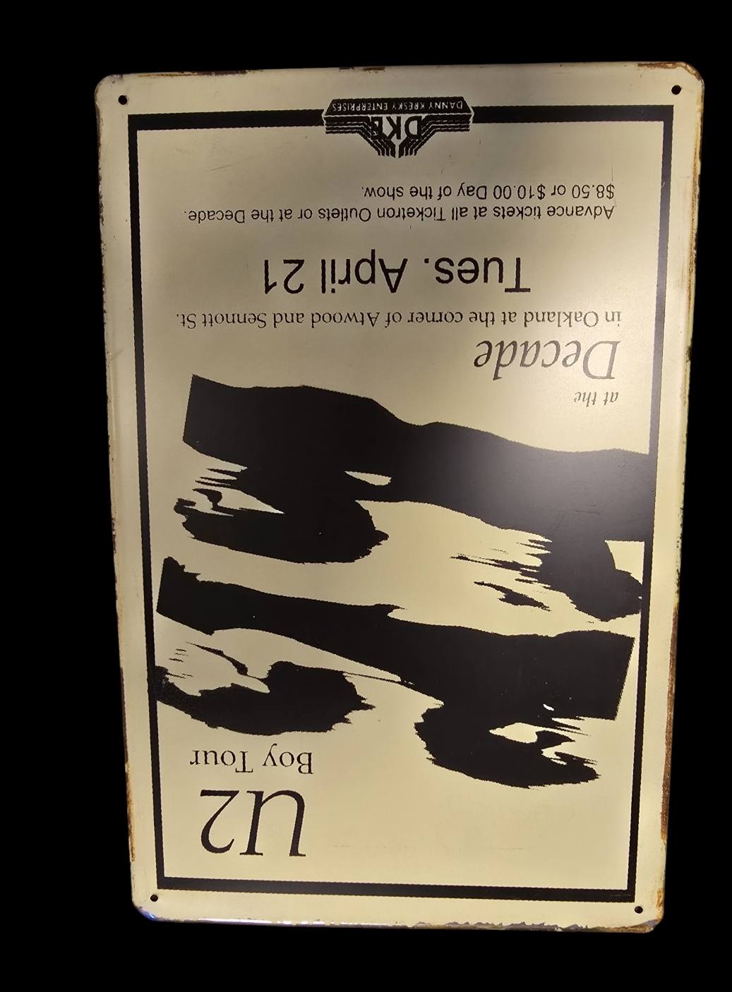 U2 Boy Tour - Concert Bord