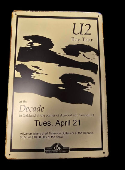 U2 Boy Tour - Concert Bord