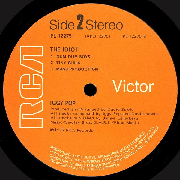 Iggy Pop : The Idiot (LP, Album)