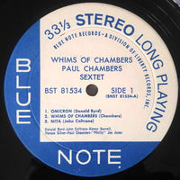 Paul Chambers Sextet : Whims Of Chambers (LP, Album, RE)