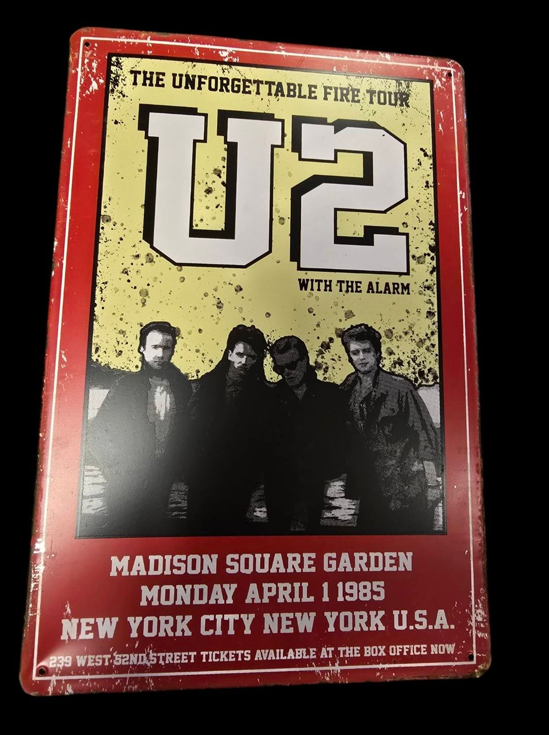U2 - Unforgettable Fire Tour - Concert Bord