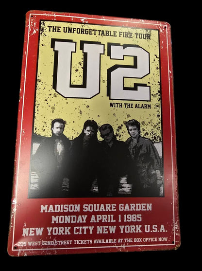 U2 - Unforgettable Fire Tour - Concert Bord