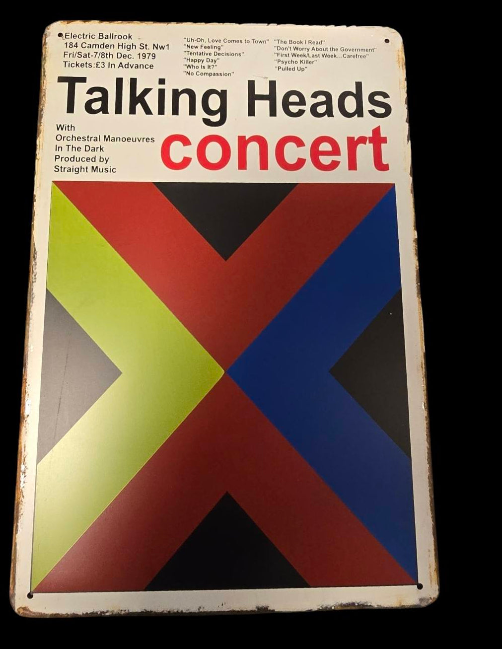 Talking Heads - Concert Bord