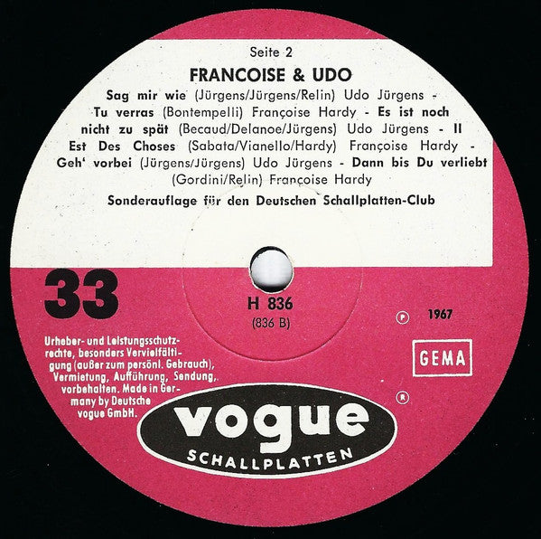 Françoise Hardy - Udo Jürgens : Francoise + Udo (LP, Comp, Club)