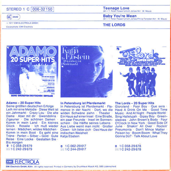 The Lords : Teenage Love (7", Single)