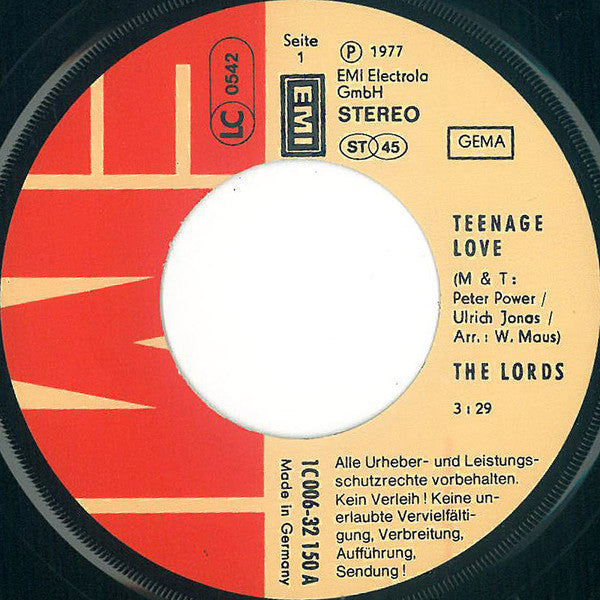 The Lords : Teenage Love (7", Single)