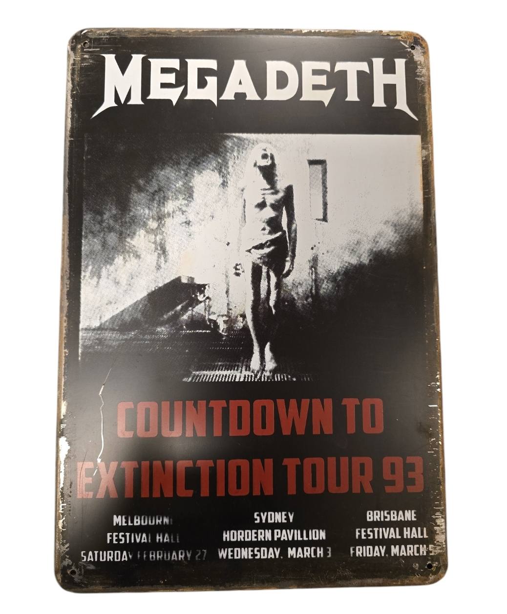 Megadeth - Countdown tour - Concert Bord