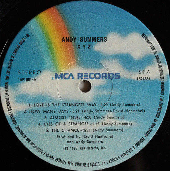 Andy Summers : XYZ (LP, Album)