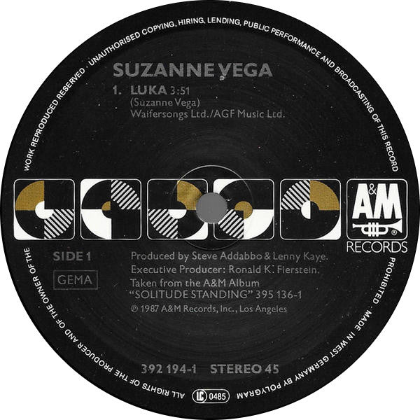 Suzanne Vega : Luka (12", Single)