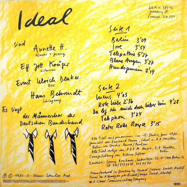 Ideal (3) : Ideal (LP, Album, RE)