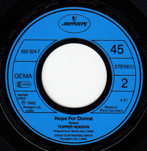 Topper Headon : Drumming Man (7", Single)