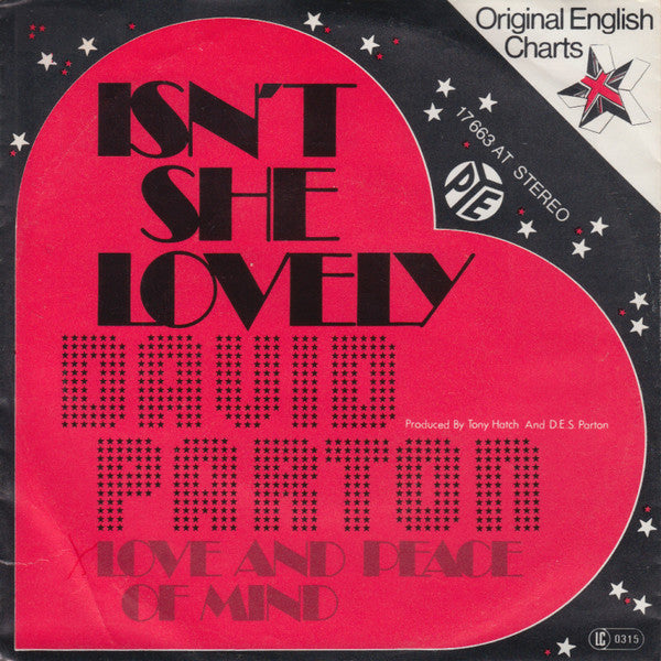 David Parton : Isn't She Lovely (7", Single)