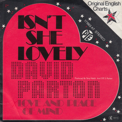 David Parton : Isn't She Lovely (7", Single)