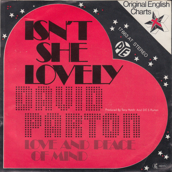 David Parton : Isn't She Lovely (7", Single)