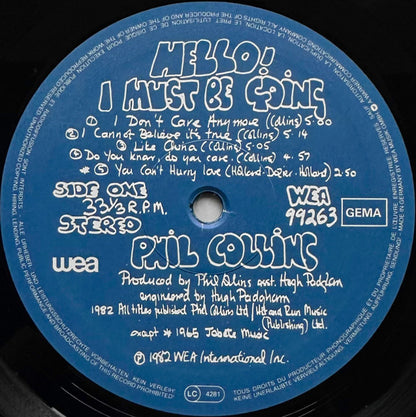 Phil Collins : Hello, I Must Be Going! (LP, Album, Gat)