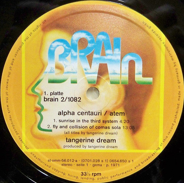 Tangerine Dream : Alpha Centauri / Atem (LP, Album, Quad, RE, RP + LP, Album, RE, RP + Comp)