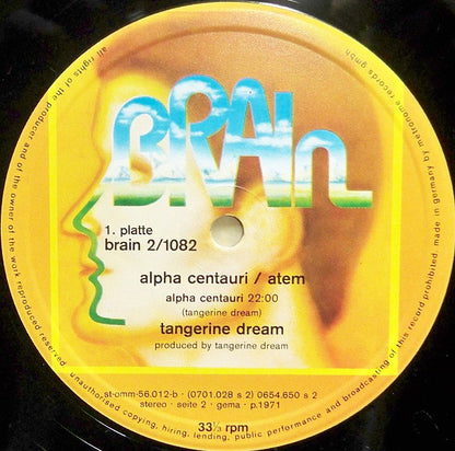 Tangerine Dream : Alpha Centauri / Atem (LP, Album, Quad, RE, RP + LP, Album, RE, RP + Comp)