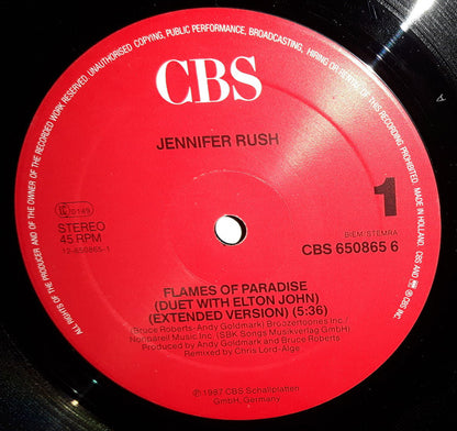 Jennifer Rush : Flames Of Paradise (Duet With Elton John) (Extended Version) (12", Maxi)