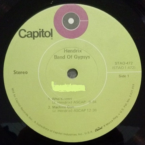 Hendrix* : Band Of Gypsys (LP, Album, Jac)