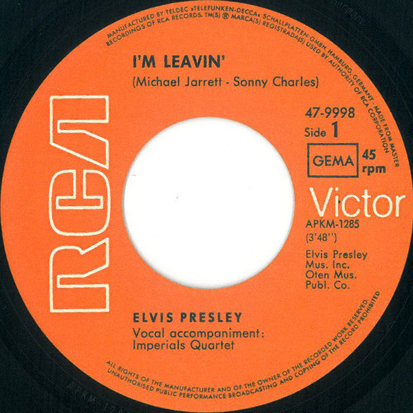 Elvis* : I'm Leavin' (7", Single)
