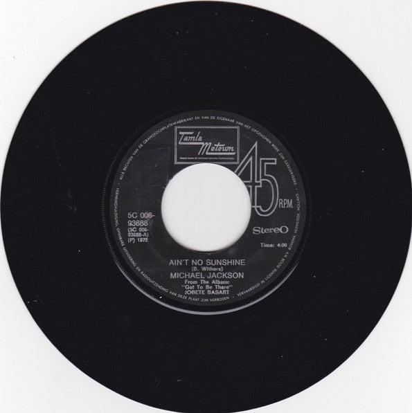 Michael Jackson : Ain't No Sunshine (7", Single, Pin)
