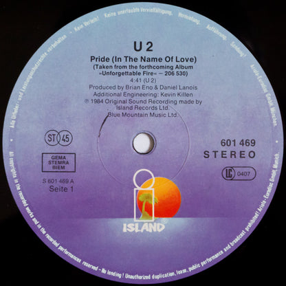 U2 : Pride (In The Name Of Love) (12", Maxi)