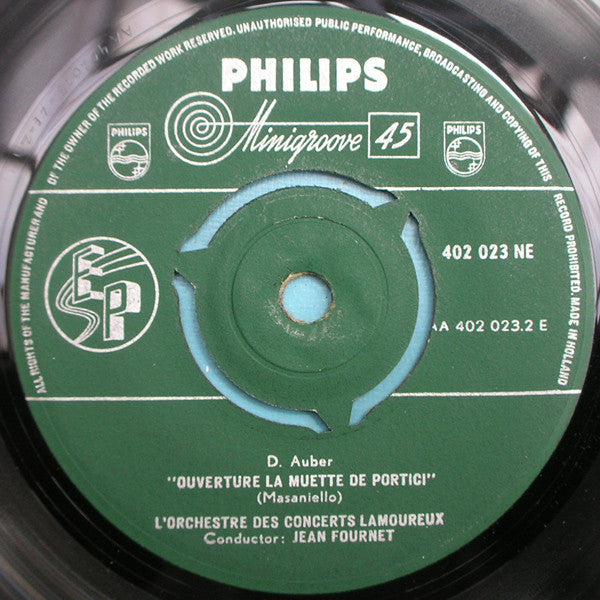 Daniel-Francois-Esprit Auber / Orchestre Des Concerts Lamoureux / Jean Fournet : Ouverture Le Cheval De Bronze / La Muette De Portici (7")