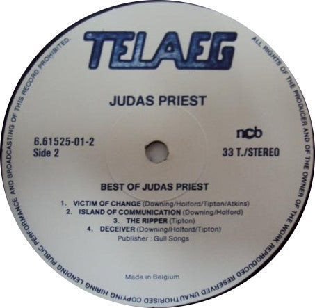 Judas Priest : The Best Of (LP, Comp, RE)