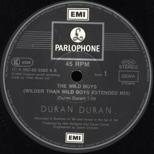 Duran Duran : The Wild Boys (12", Maxi, Bla)
