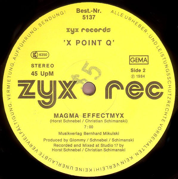 X Point Q : Cosmic Balls / Magma Effectmyx (12")