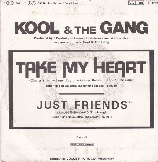 Kool & The Gang : Take My Heart (7", Single)