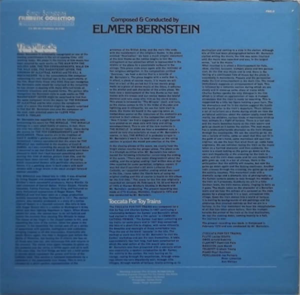 Elmer Bernstein : The Miracle / Toccata For Toy Trains (LP)