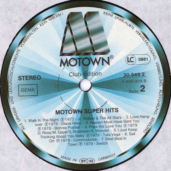 Various : Motown Super Hits  (LP, Comp, Club)