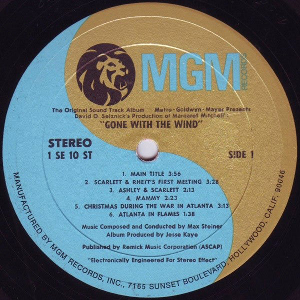 Max Steiner : Gone With The Wind (Original Sound Track Album) (LP, Album, RE, Blu)