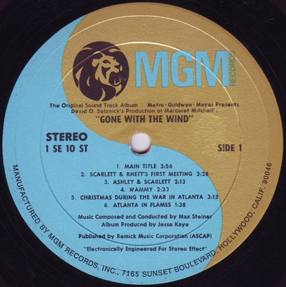 Max Steiner : Gone With The Wind (Original Sound Track Album) (LP, Album, RE, Blu)