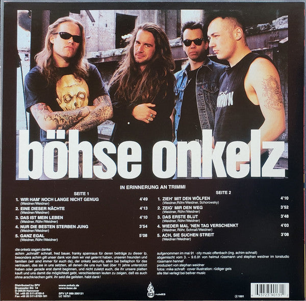 Böhse Onkelz : Wir Ham' Noch Lange Nicht Genug (LP, Album, RE)