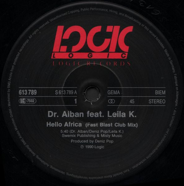 Dr. Alban Featuring Leila K.* : Hello Afrika (12")